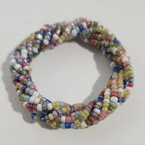 Colorful Multi-Color Bead Beaded Round Napkin Ring Holder